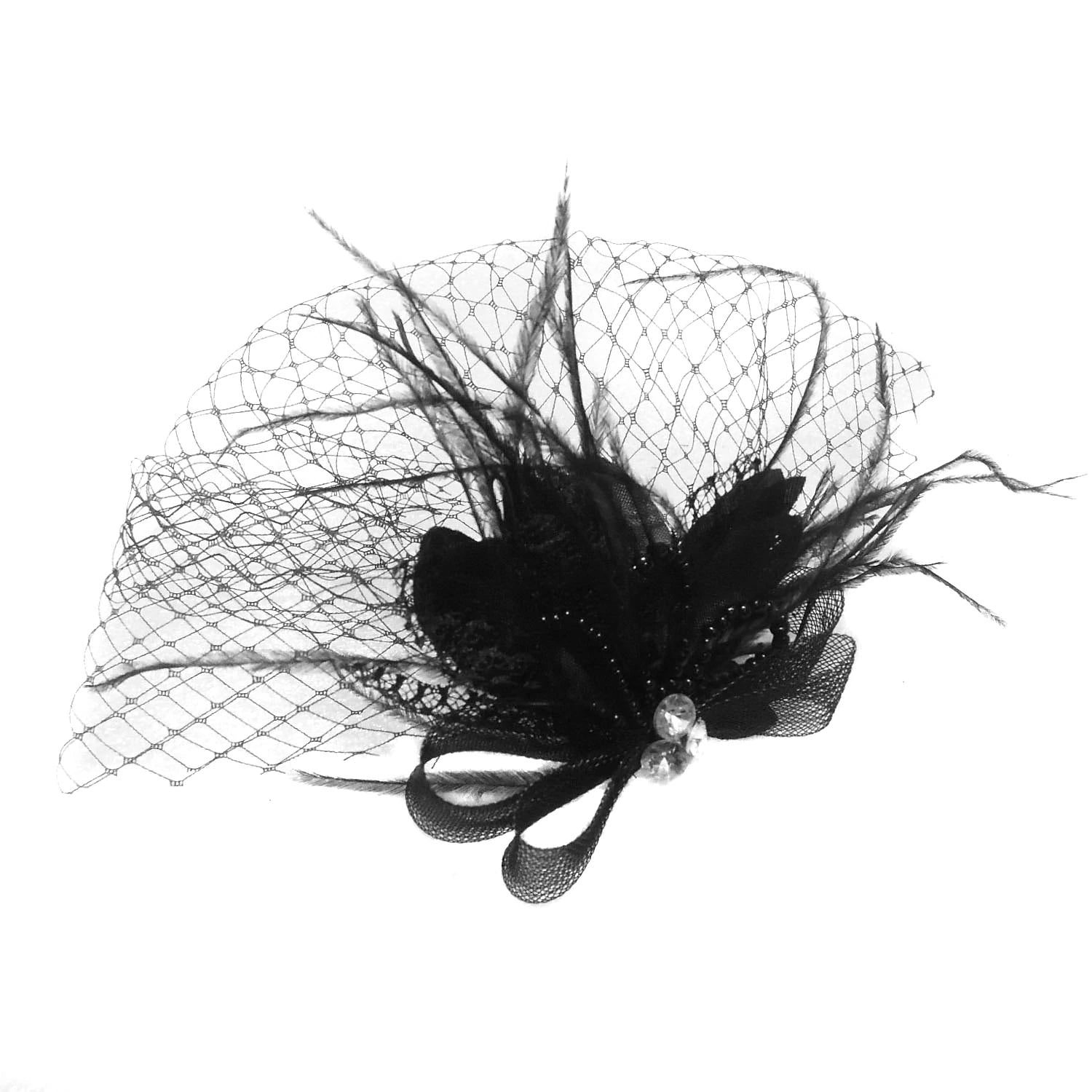 Wholesale Fascinators Kentucky Derby Hat Tulle / Crystal / Feather Crown Tiaras / Birdcage Veils with 1 Piece Wedding / Party / Evening Headpiece