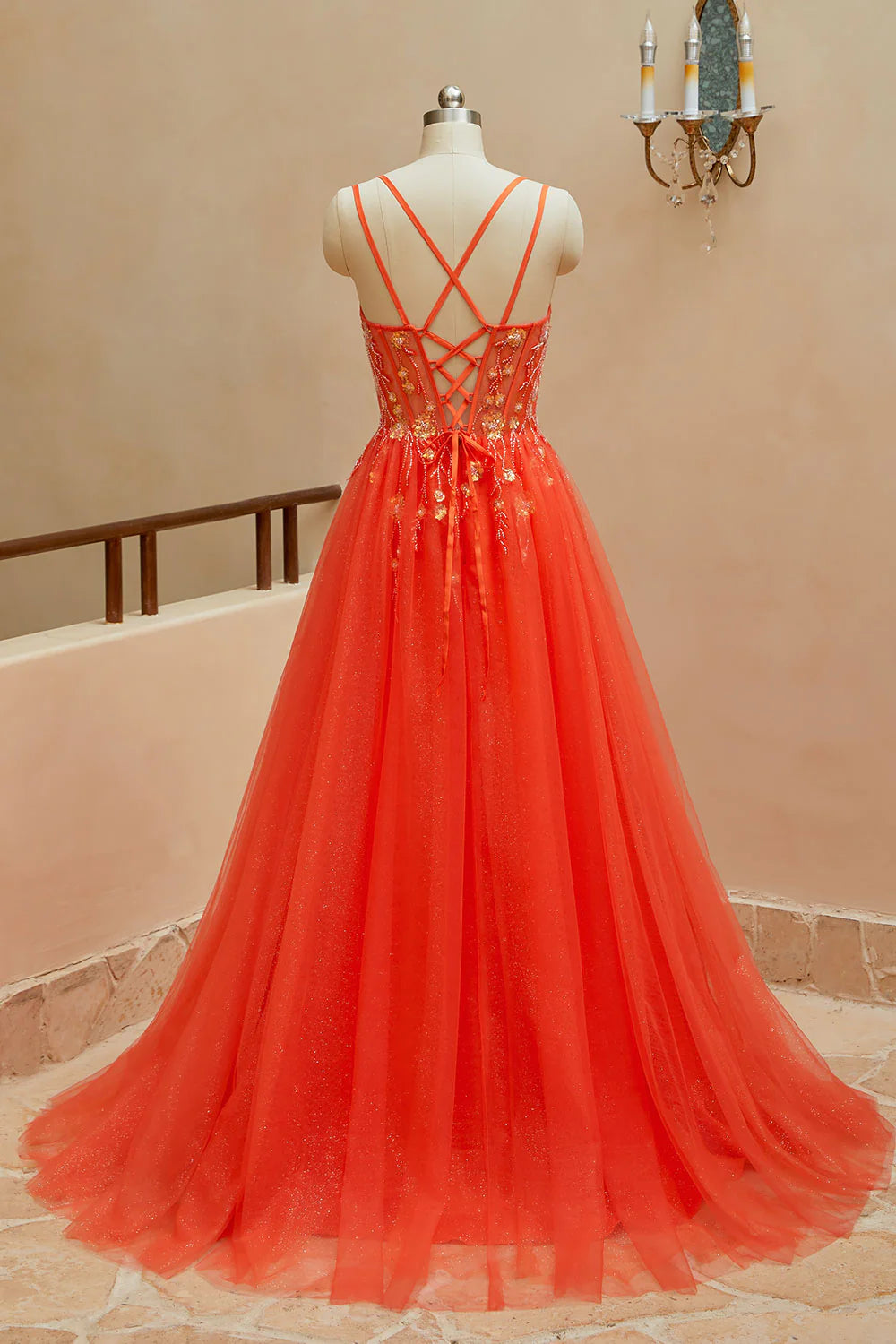 Wholesale Elegant A Line Spaghetti Straps Sleeveless Appliques Prom Dresses Dance Dresses