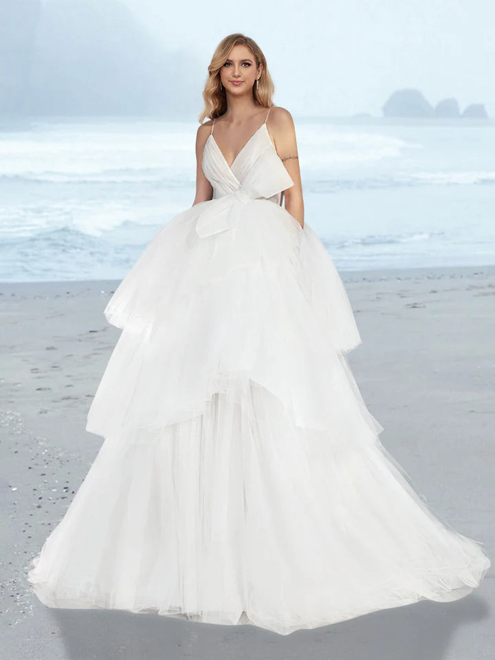 Wholesale A-Line/Princess V-Neck Floor-Length Wedding Dress
