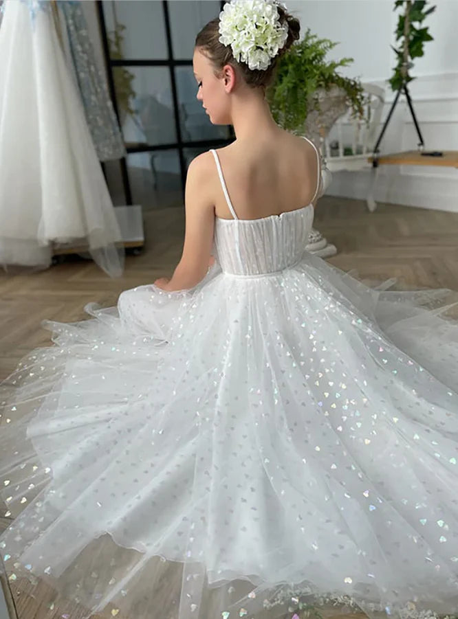 Wholesale A Line Spaghetti Straps Ankle Length Tulle Homecoming Dresses