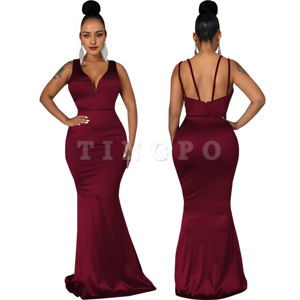 Wholesale Women's Sexy Ruffle Sleeveless One Shoulder Bodycon Dresses Classy Pencil Curvy Party Evening Long Formal Dress prom dresses shops