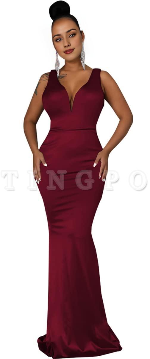 Wholesale Women's Sexy Ruffle Sleeveless One Shoulder Bodycon Dresses Classy Pencil Curvy Party Evening Long Formal Dress prom dresses shops