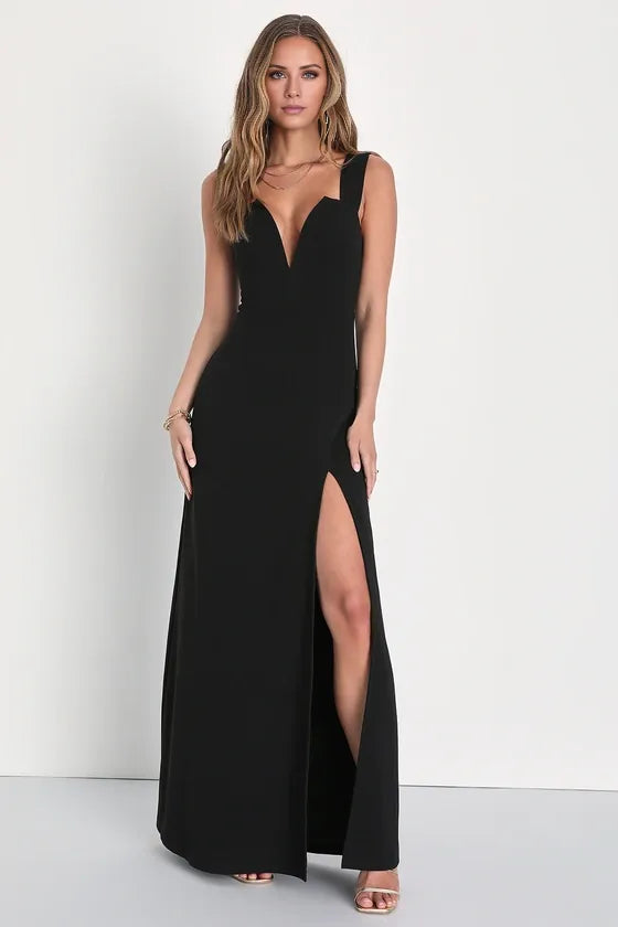 TingPo Wholesale Signature Elegance Daring Elegance Black Sleeveless Mermaid Maxi Dress formal wear dresses
