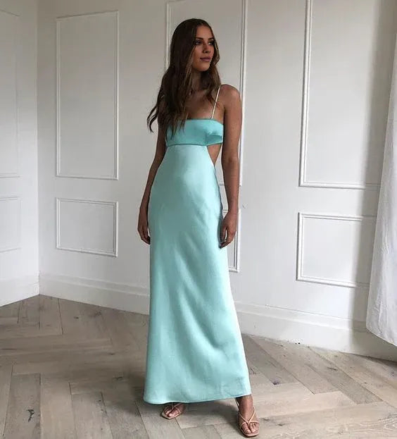 TingPo Wholesale Sexy Sheath Straps Mint Green Prom Dresses Evening Dress