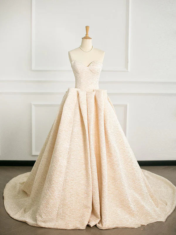 TingPo Wholesale Elegant Pretty Ball Gown Sweetheart Satin Long Prom Dresses Party Gown Evening Dress