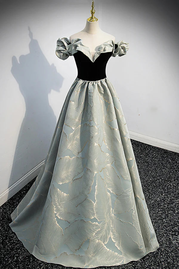 Wholesale Stylish Satin Long A-Line Prom Dress Off the Shoulder Evening Party Dress