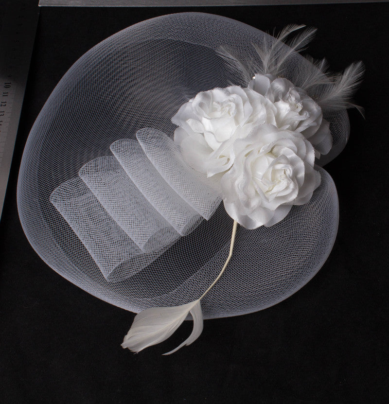 Wholesale Fascinators Headwear Headpiece Net Veil Hat Wedding Ladies Day With Floral Face Veil Headpiece Headwear