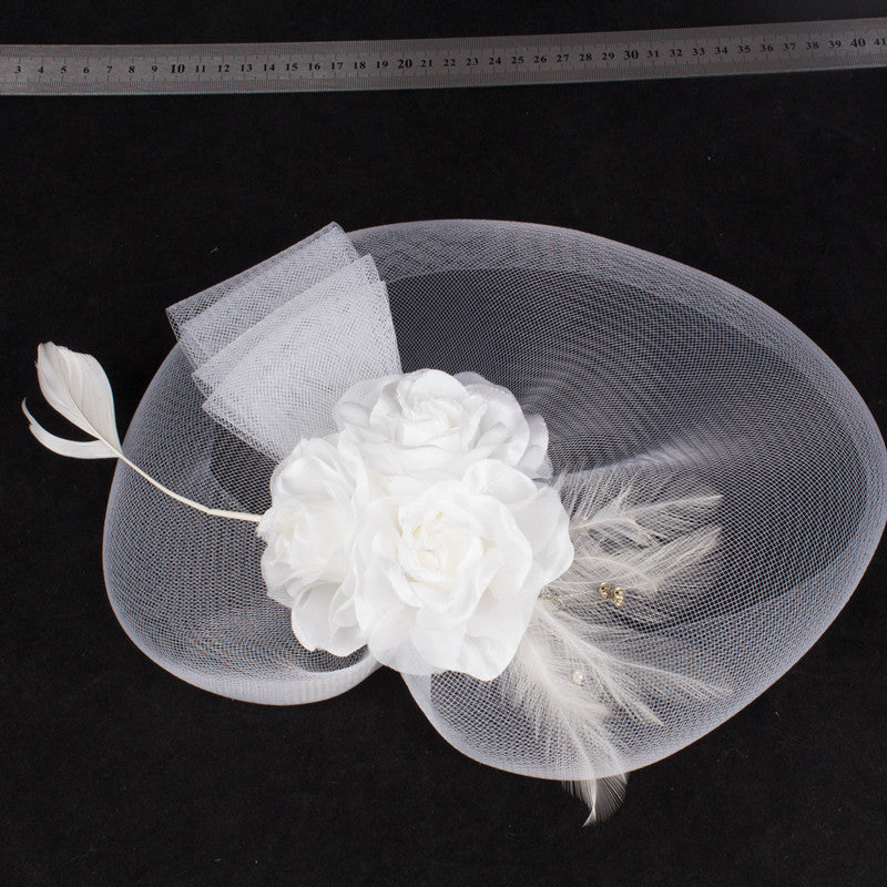 Wholesale Fascinators Headwear Headpiece Net Veil Hat Wedding Ladies Day With Floral Face Veil Headpiece Headwear