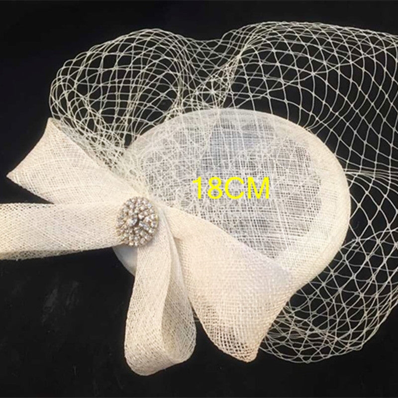 Wholesale Headbands Hats Headwear Sinamay Saucer Hat Top Hat Veil Hat Wedding Tea Party Elegant Wedding With Splicing Tulle Headpiece Headwear