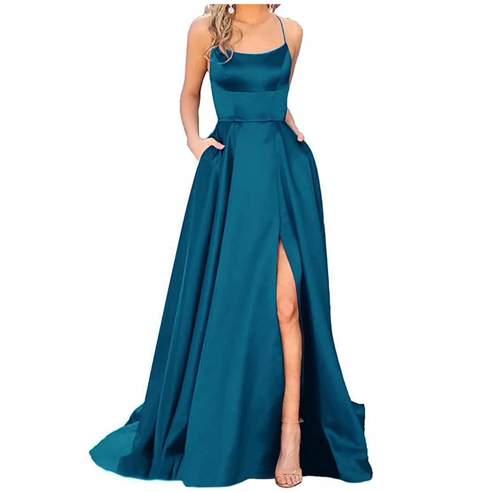 Wholesale Prom Dresses for Women 2025 Winter Party Off The Shoulder Maxi Dress Slip Satin Modest Dresses Evening Gowns