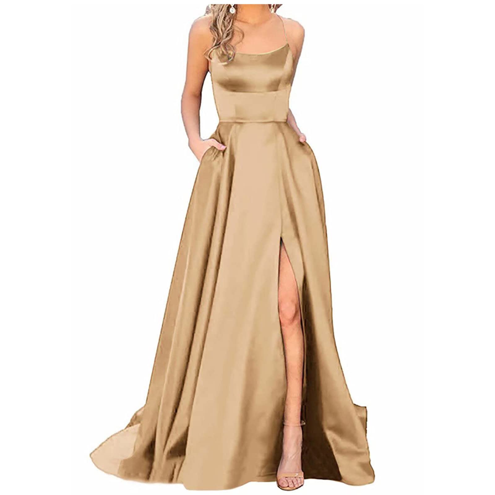 Wholesale Prom Dresses for Women 2025 Winter Party Off The Shoulder Maxi Dress Slip Satin Modest Dresses Evening Gowns