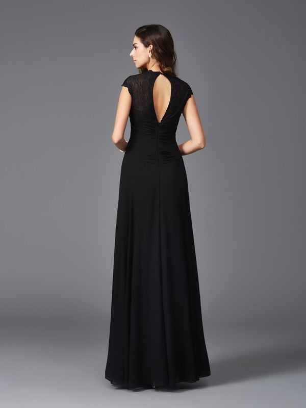 Wholesale A-Line/Princess V-neck Sleeveless Long Chiffon Bridesmaid dresses