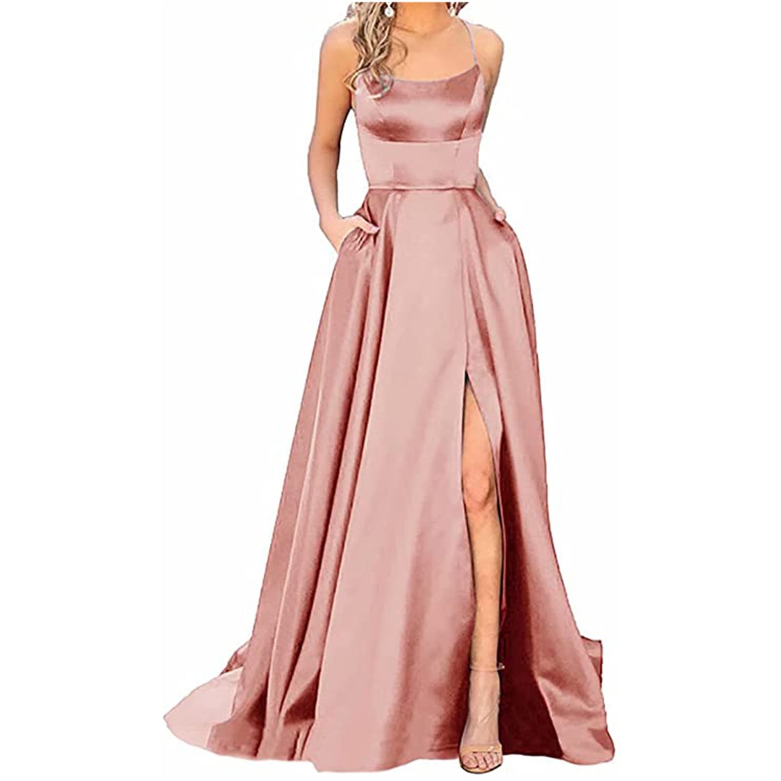 Wholesale Prom Dresses for Women 2025 Winter Party Off The Shoulder Maxi Dress Slip Satin Modest Dresses Evening Gowns