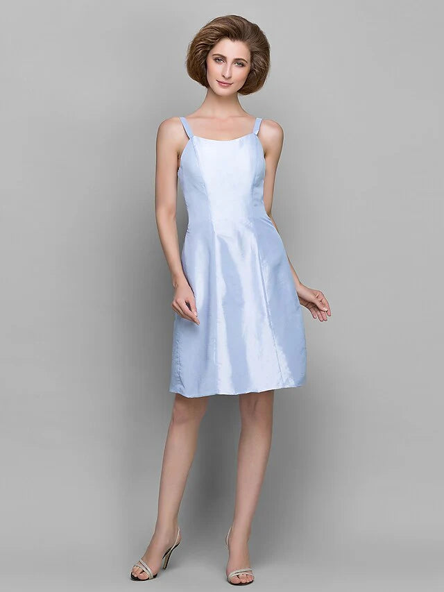 Wholesale Mother of the Bride Dress Convertible Dress Bateau Neck Knee Length Lace Taffeta Length Sleeve with Lace