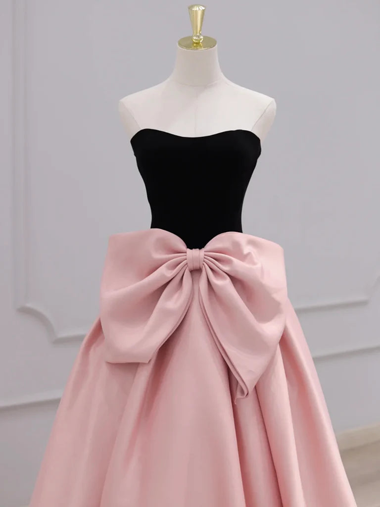 Wholesale A-Line Sweetheart Neck Satin Velvet Pink Long Prom Dress Pink Long Formal Dress gowns evening dresses