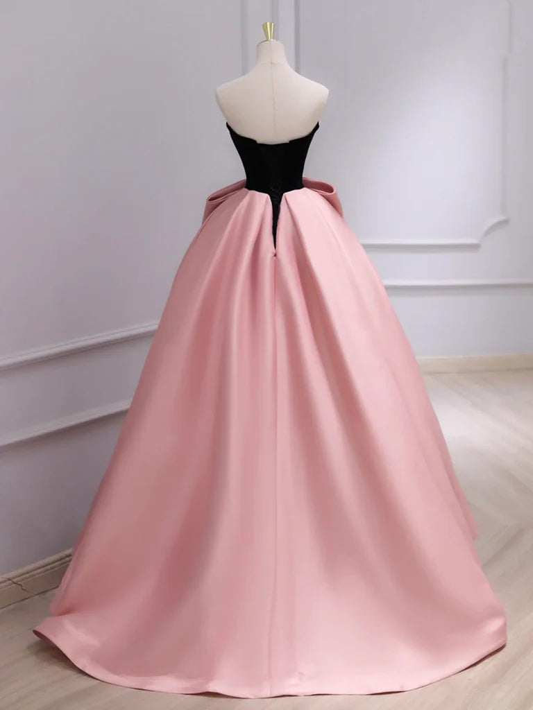 Wholesale A-Line Sweetheart Neck Satin Velvet Pink Long Prom Dress Pink Long Formal Dress gowns evening dresses