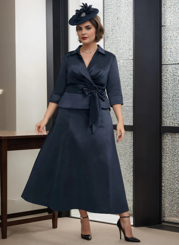 Wholesale A-Line/Princess V-Neck Satin Mother Of The Bride Dresses