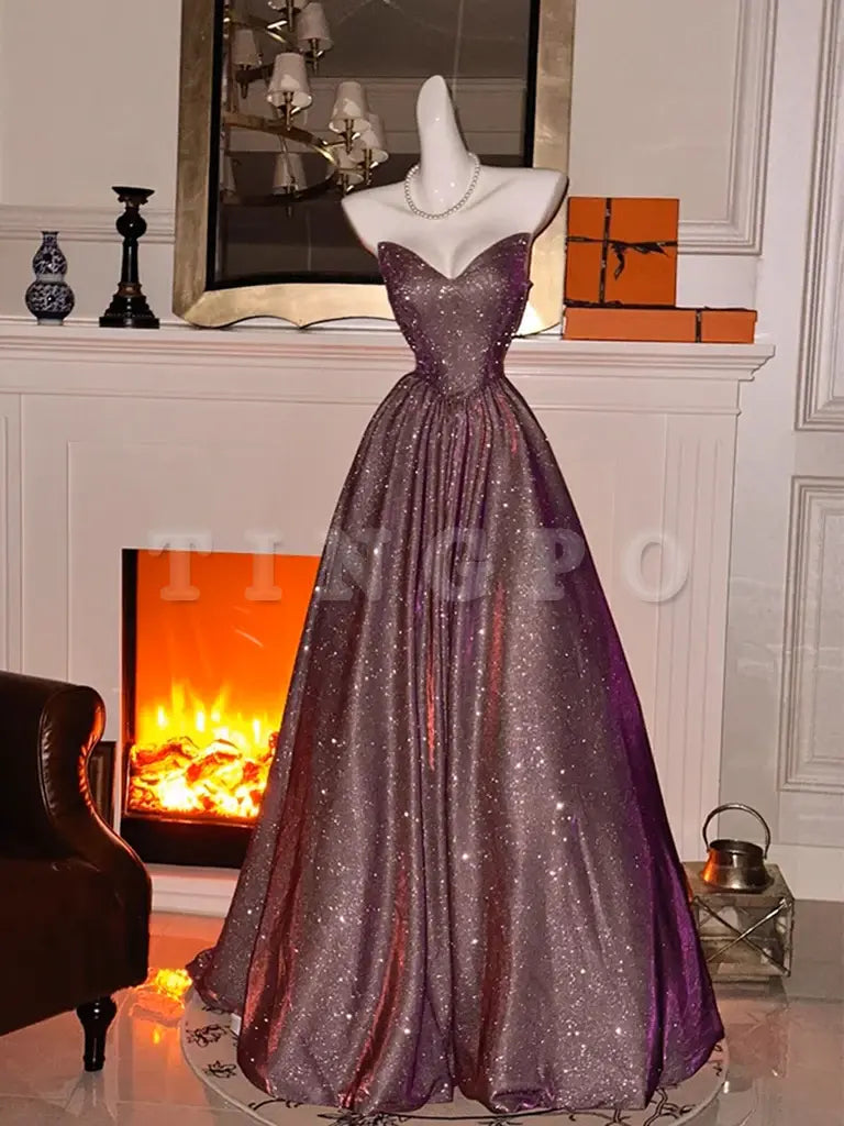 Wholesale A-Line V Neck Dark Red Satin Long Prom Dress Long Formal Dress gowns evening dresses