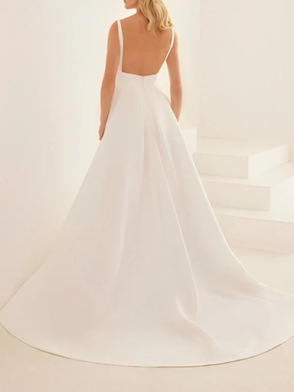 Wholesale A-Line/Princess V-Neck Floor-Length Wedding Dress
