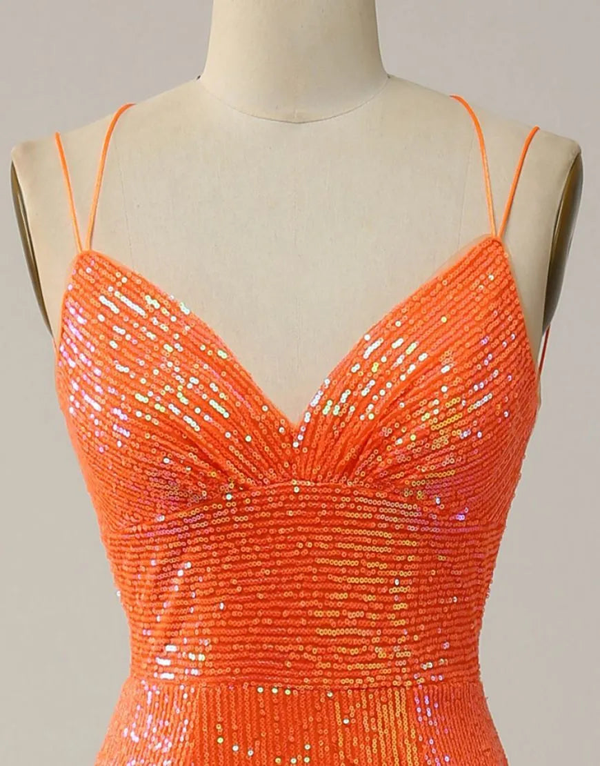 Wholesale Mermaid Spaghetti Straps Lace Up-Corset Prom Dress With Split