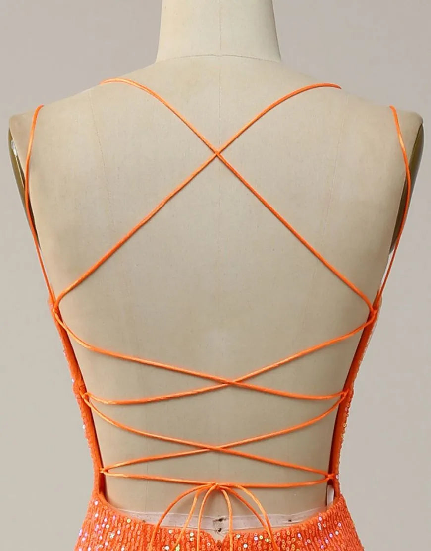 Wholesale Mermaid Spaghetti Straps Lace Up-Corset Prom Dress With Split