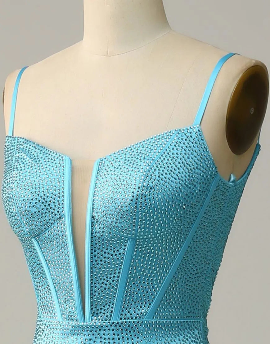 Wholesale Sexy Spaghetti Straps Long Glitter Prom Dress prom dresses with long sleeves