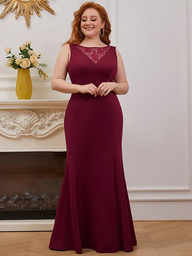 Wholesale Mother of the Bride Dress Elegant V Neck Floor Length Satin Sleeveless with Lace