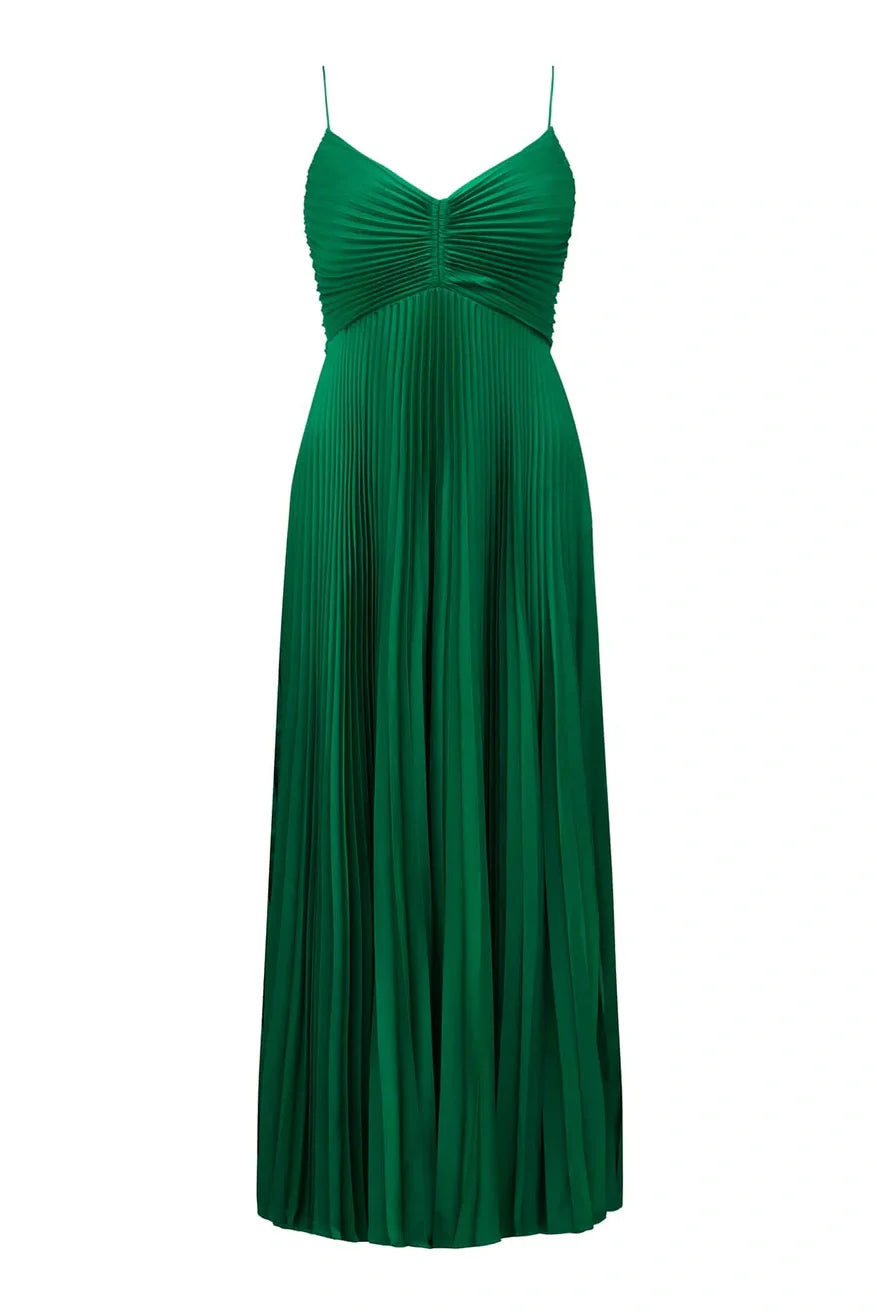 TingPo Wholesale Chic A Line Halter Neck Green Long Prom Dress with Keyhole