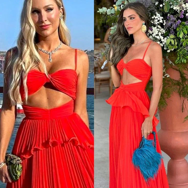 TingPo Wholesale Chiffon Prom Dress Spaghetti Strap Floor Length Sleeveless Formal Evening Dresses