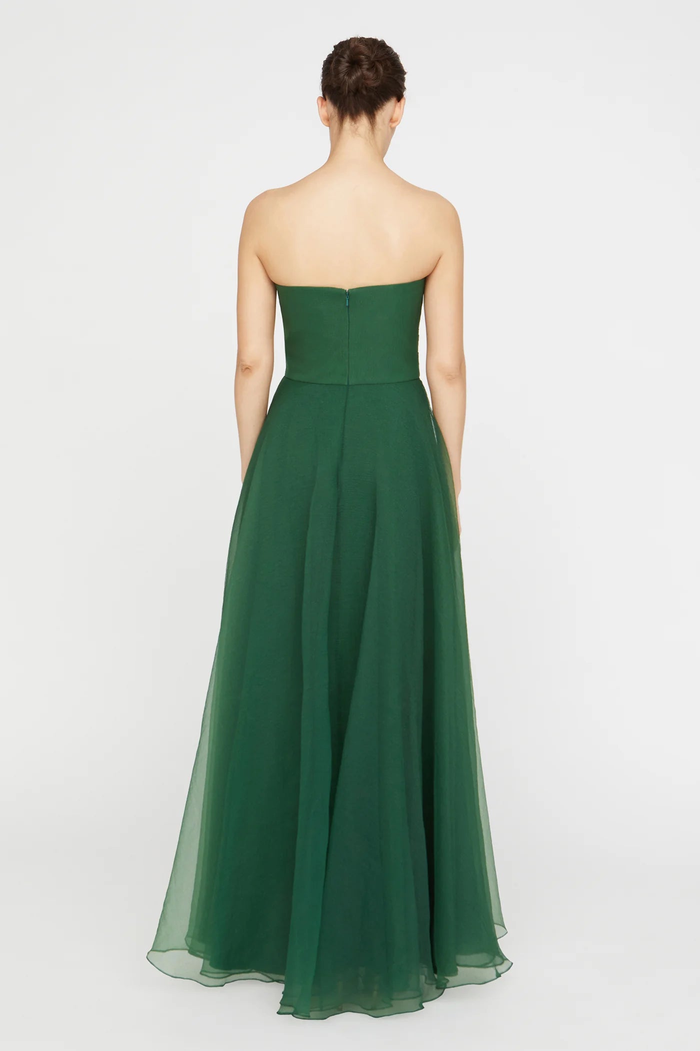 Elegant A-Line/Princess Strapless Sleeveless Ruffled Chiffon Ballgown Maxi Dress Prom Dress