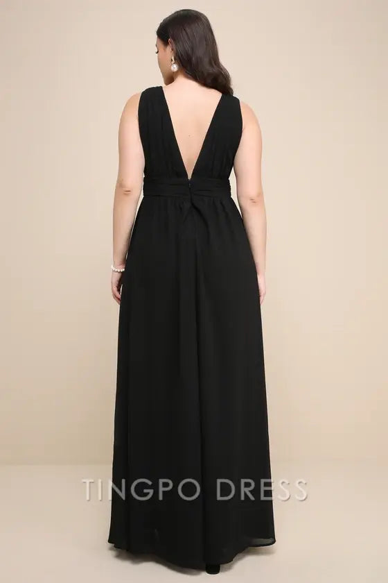 TingPo Wholesale Elegant Heavenly Hues Black Maxi Dress formal wear dresses