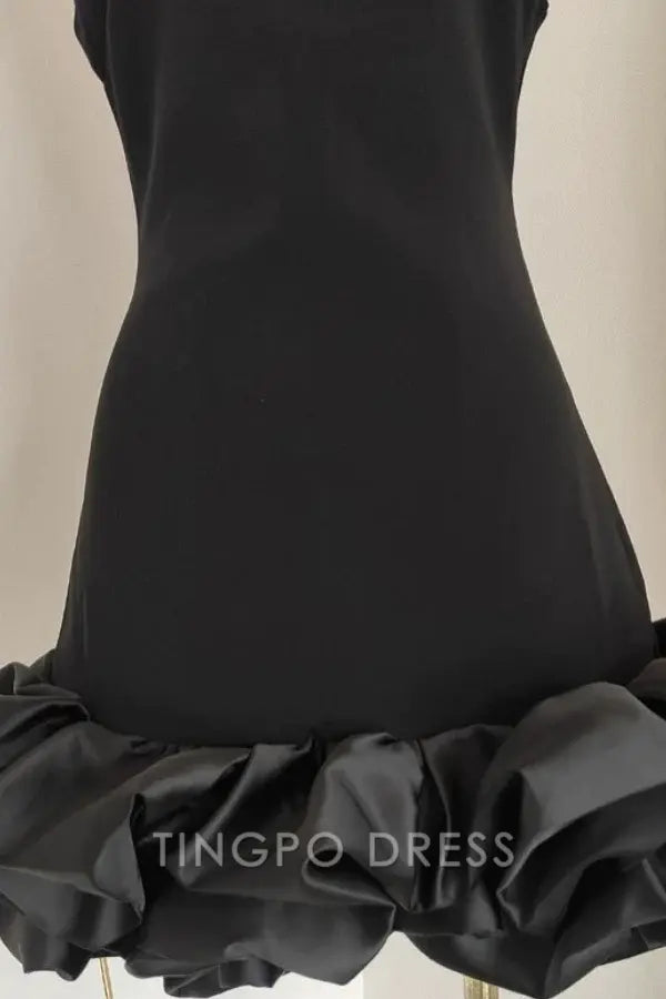 TingPo Wholesale Elegant Sheath ScoopNeck Straps Sleeveless Backless Back Zipper Ruched Mini Homecoming Dress Short Evening Dress Birthday Party Dress formal wear dresses