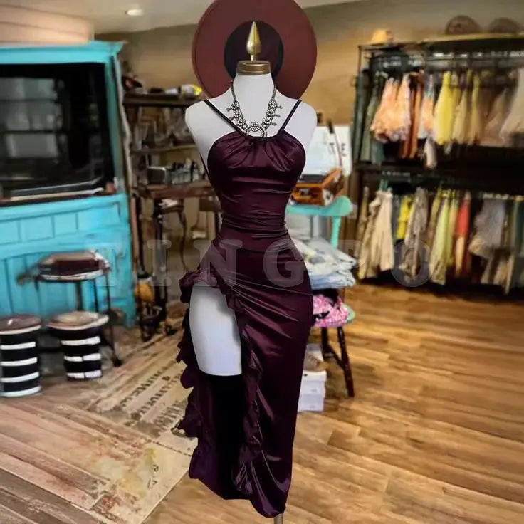 Wholesale Elegant Sleeveless Midi Dress Backless High Fork Club Evening Prom Dresses formal wear dresses