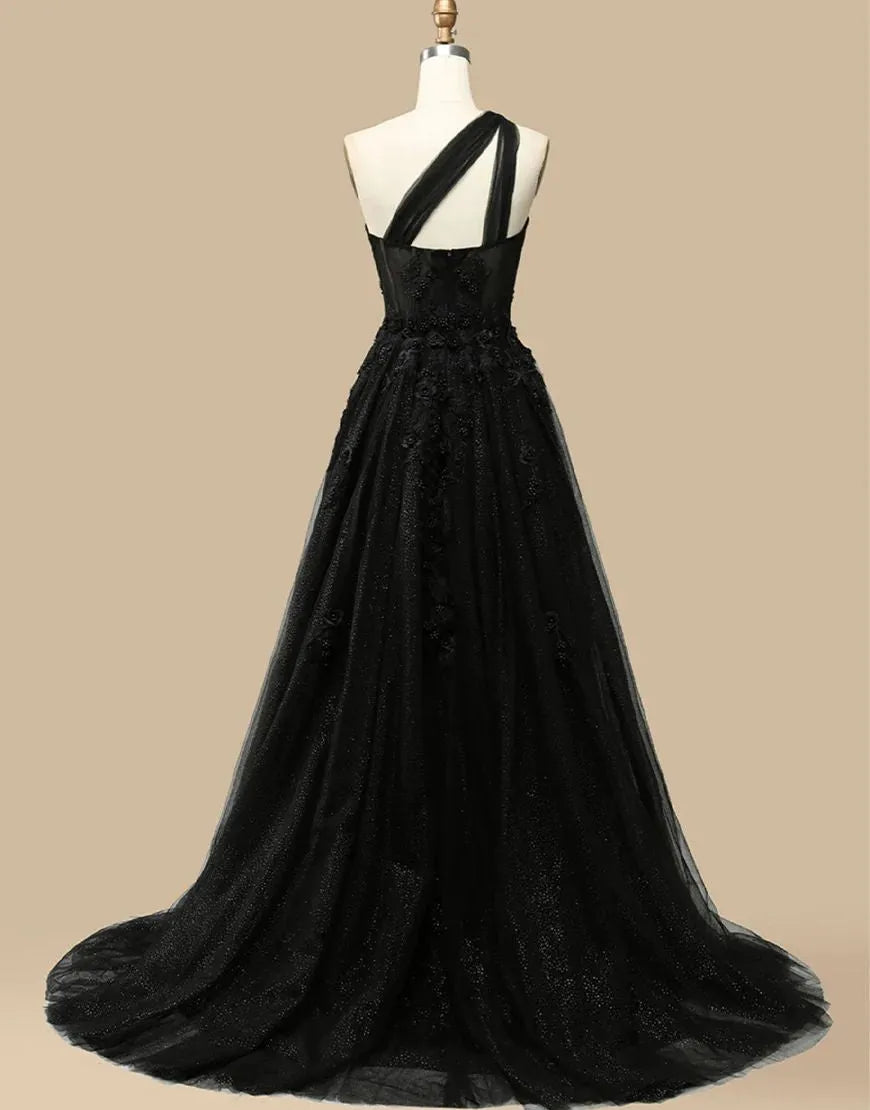 Wholesale Gorgeous A-Line One Shoulder Prom Dress With Appliques prom dresses shops