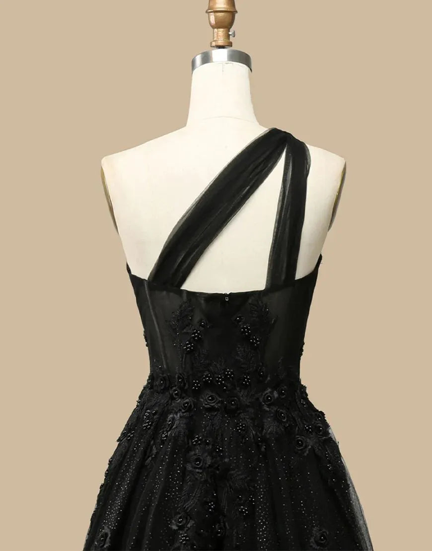 Wholesale Gorgeous A-Line One Shoulder Prom Dress With Appliques prom dresses shops