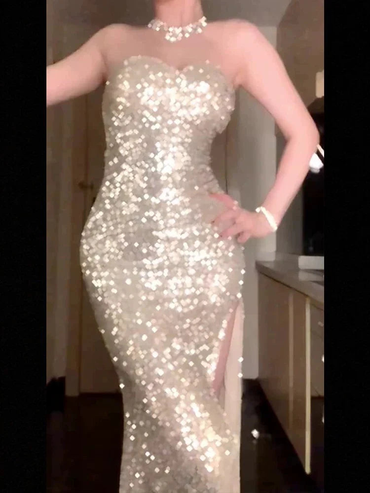 Wholesale Gorgeous Mermaid Sweetheart Sequin Evening Dress Prom Dresses Birthday Outfits formal wear dresses