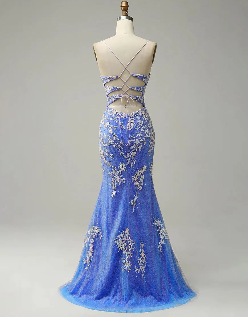 Wholesale Gorgeous Mermaid V-Neck Prom Dress With Appliques