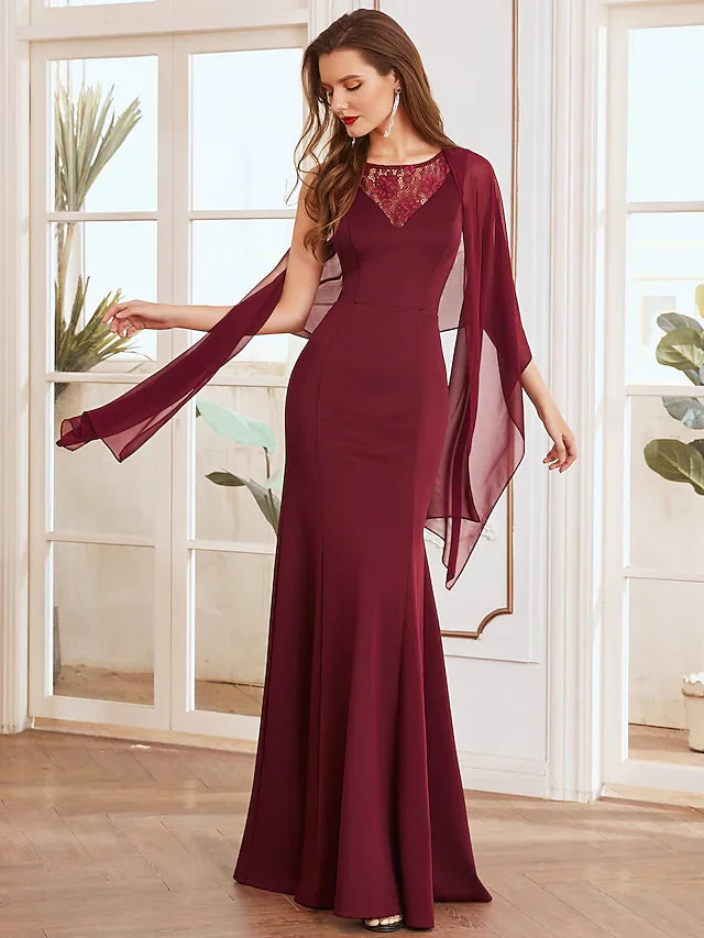 Wholesale Mother of the Bride Dress Elegant V Neck Floor Length Satin Sleeveless with Lace