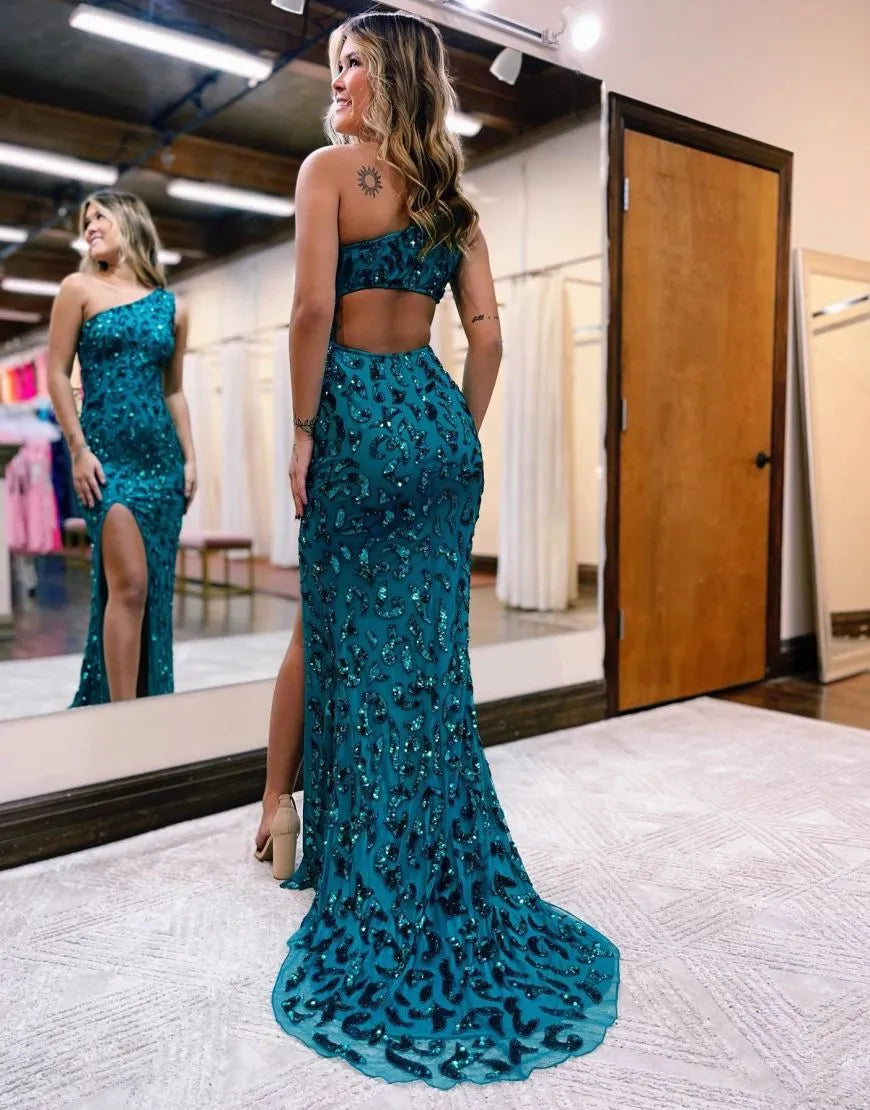 Wholesale Mermaid One Shoulder Long Prom Dress With Beading