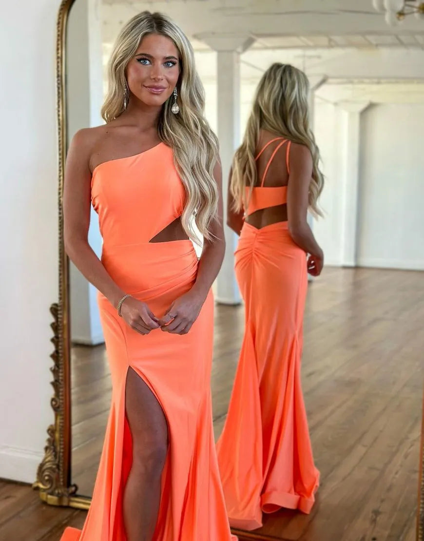 Wholesale Mermaid One Shoulder Prom Evening Dress With Split