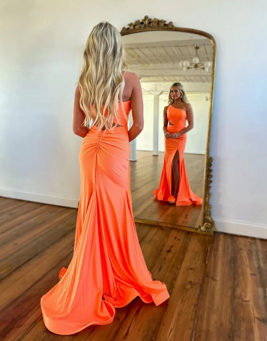 Wholesale Mermaid One Shoulder Prom Evening Dress With Split