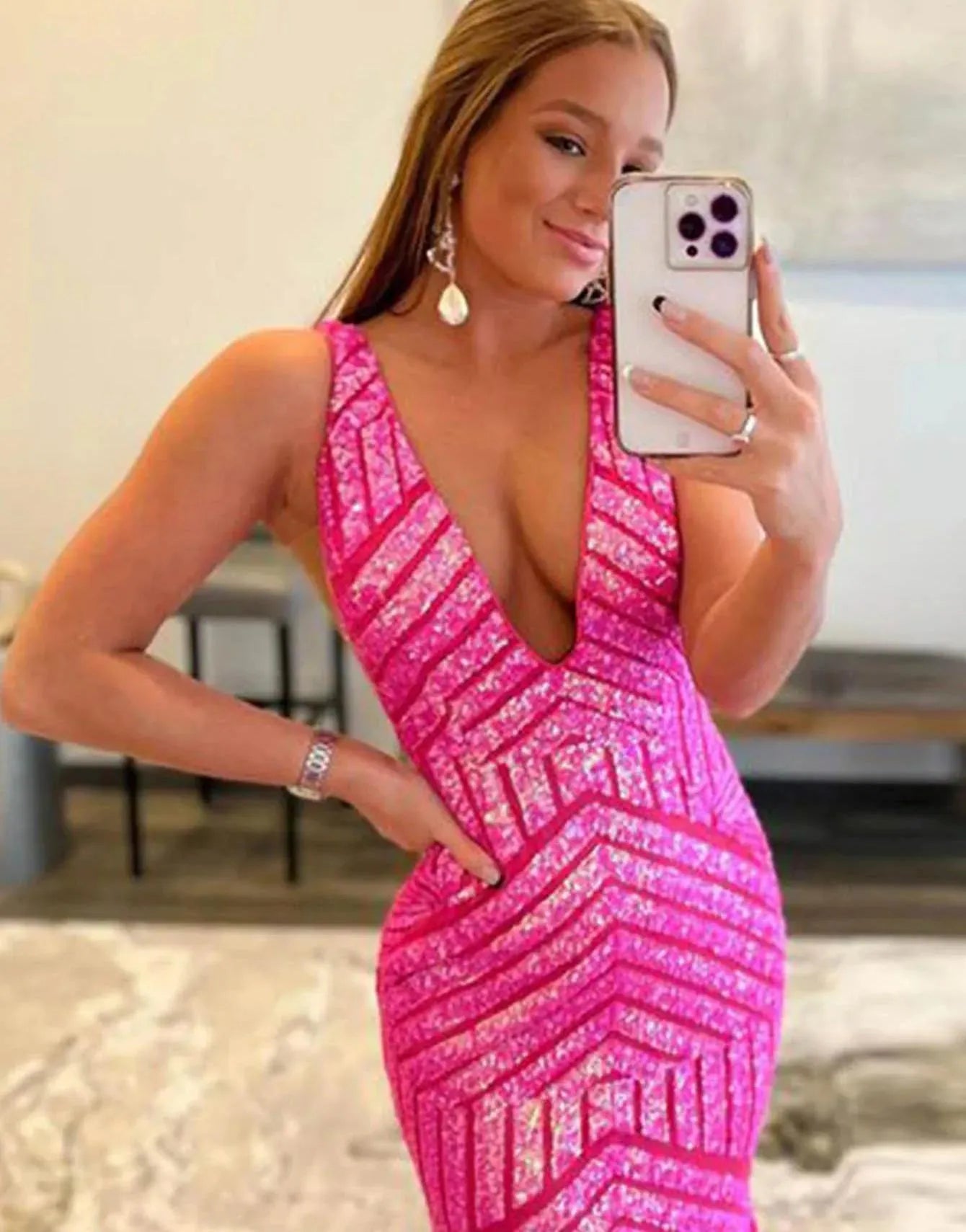 Wholesale Mermaid Sparkly Sequins Mesh Prom Dress prom dresses with long sleeves