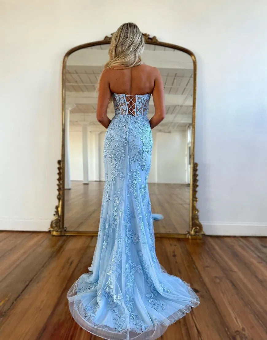 Wholesale Mermaid Sweetheart Corset Back Prom Dress With Appliques