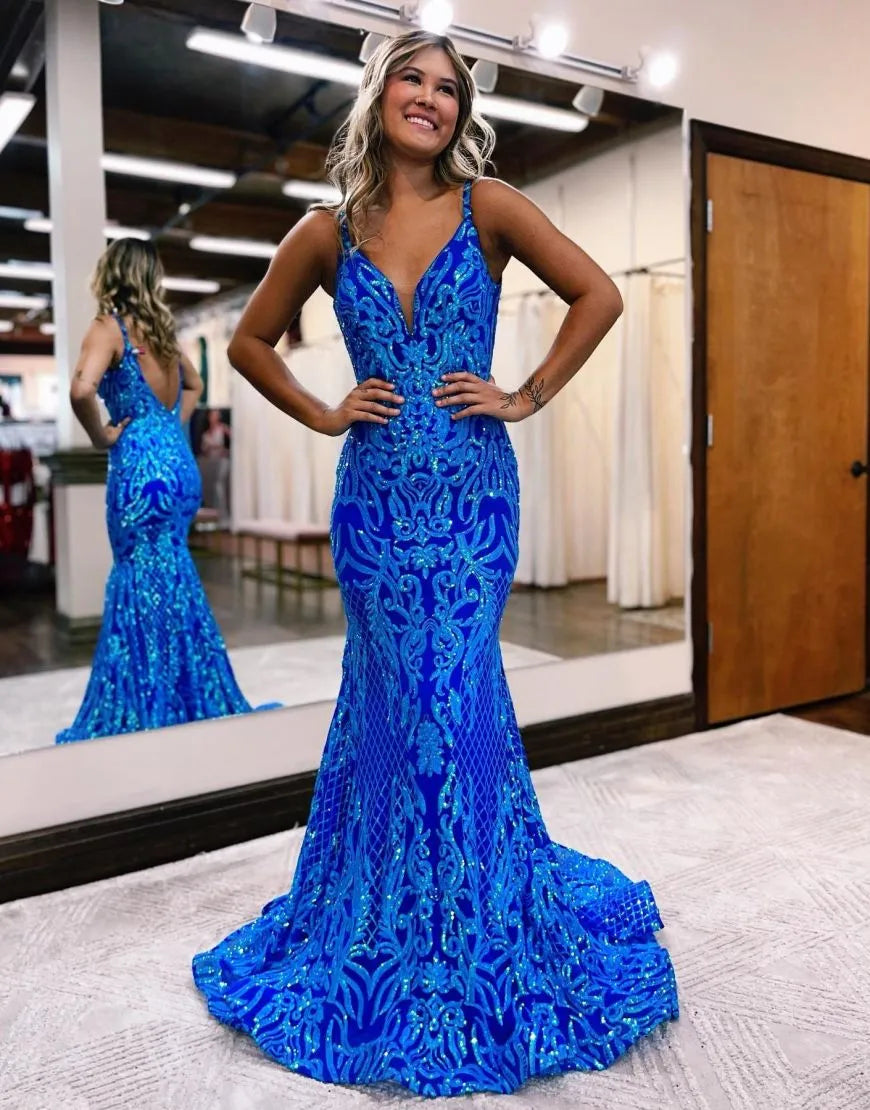 Wholesale Mermaid V-Neck Gorgeous Patterns Prom Dress