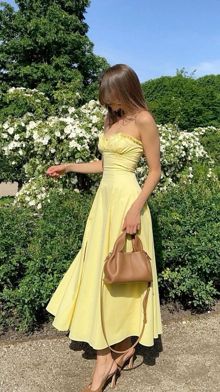 TingPo Wholesale Modest A line Sweetheart Yellow Chiffon Slit Prom Dresses Birthday Outfits