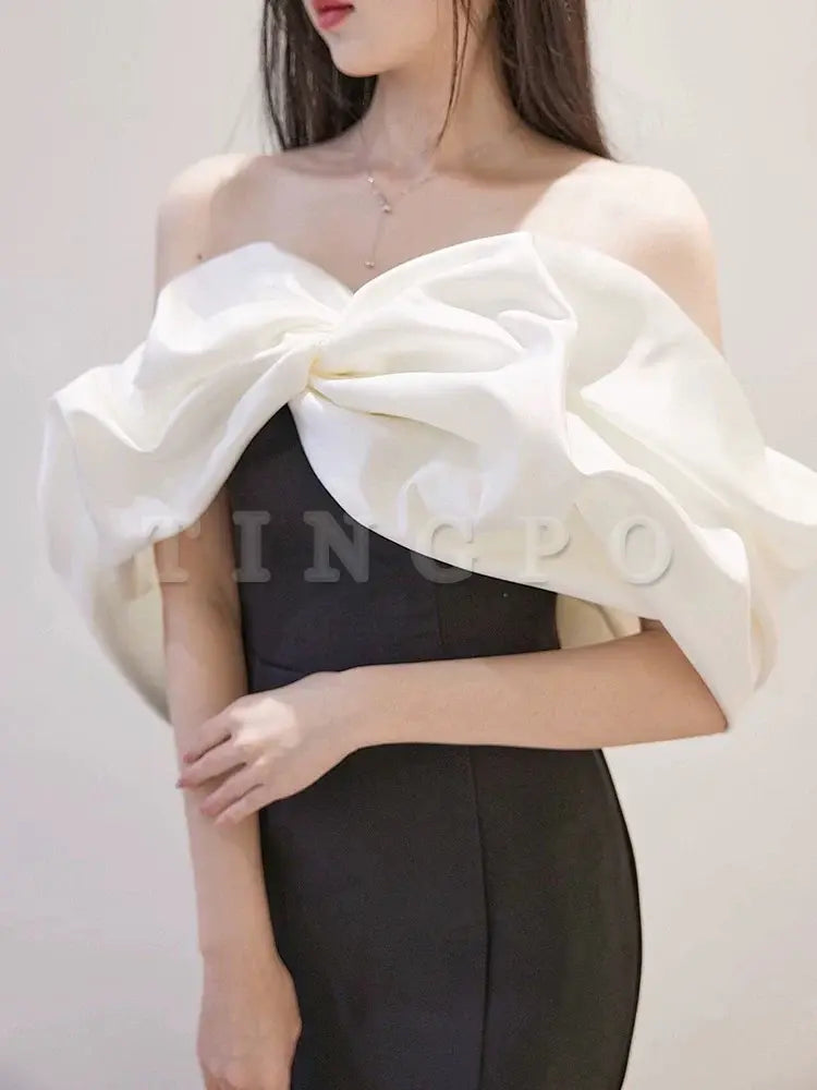 Wholesale Modest Mermaid Off The Shoulder Satin Black Prom Dress Long Evening Dresses formal wear dresses