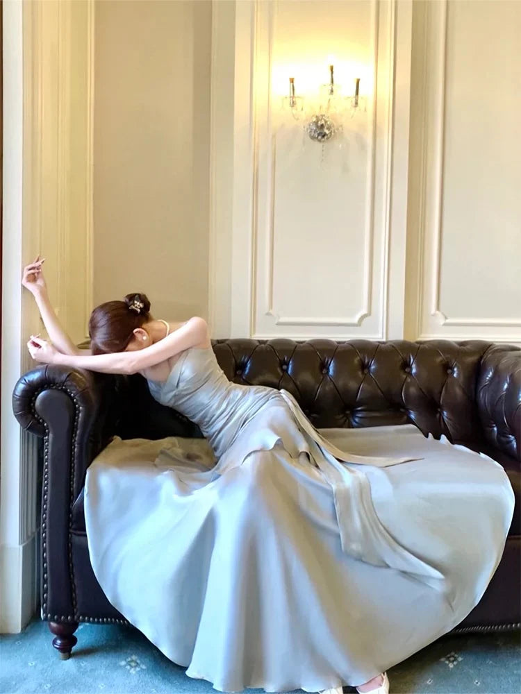 TingPo Wholesale Modest Mermaid Spaghetti Straps Long Prom Dresses Birthday Party Dress Evening Gowns