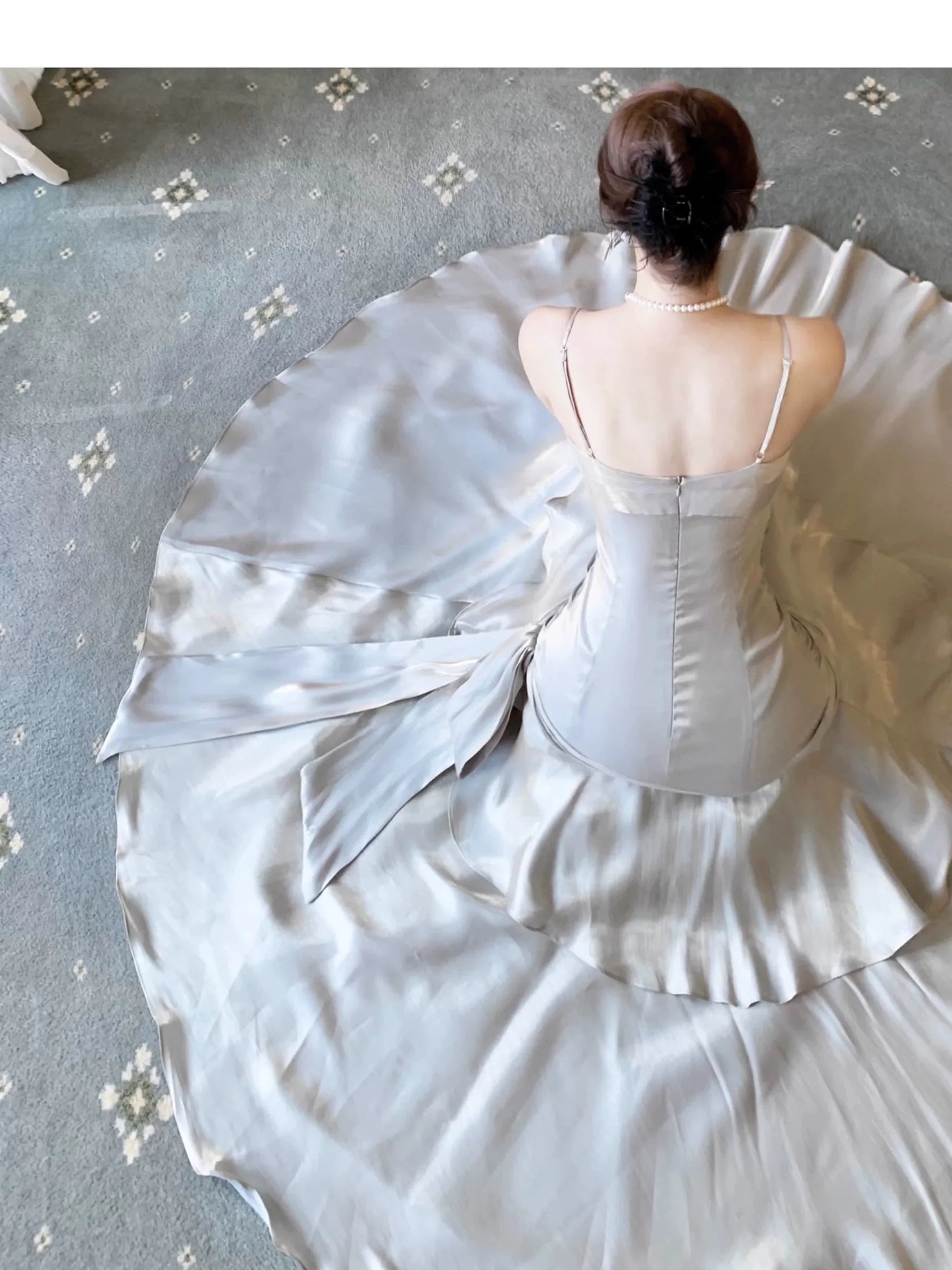 TingPo Wholesale Modest Mermaid Spaghetti Straps Long Prom Dresses Birthday Party Dress Evening Gowns