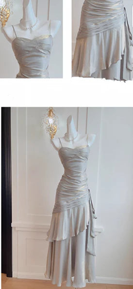 TingPo Wholesale Modest Mermaid Spaghetti Straps Long Prom Dresses Birthday Party Dress Evening Gowns