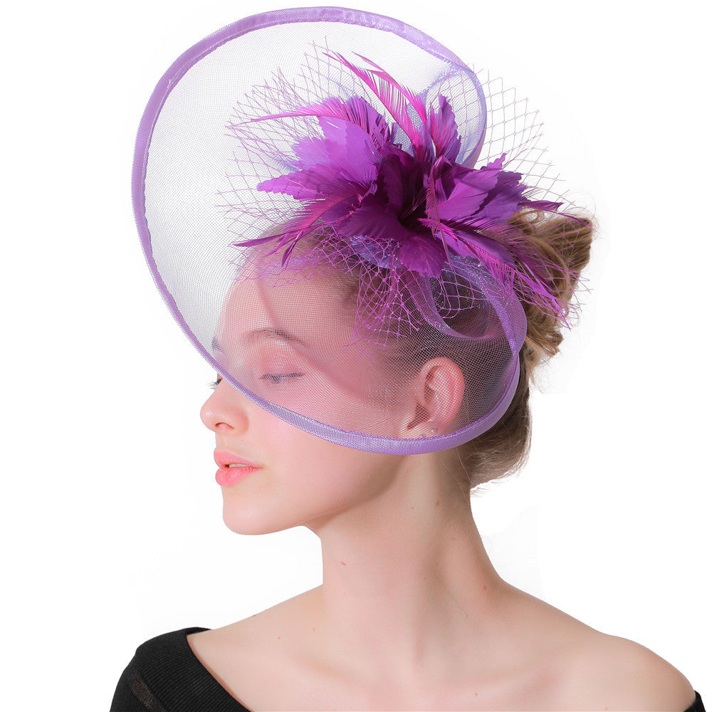 Wholesale Fascinators Hats Headwear Organza Floppy Hat Top Hat Veil Hat Horse Race Cocktail Elegant Vintage With Feather Bows Headpiece Headwear